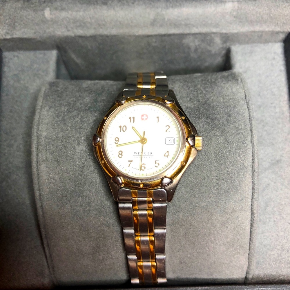 Vintage Ladies WENGER Sax Design Two-Tone Swiss Army Watch - Picture 2 of 9